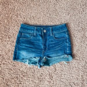 blue american eagle jean shorts